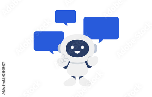 会話や応答をするAIロボット･チャットボット【ベクターイラスト素材】
