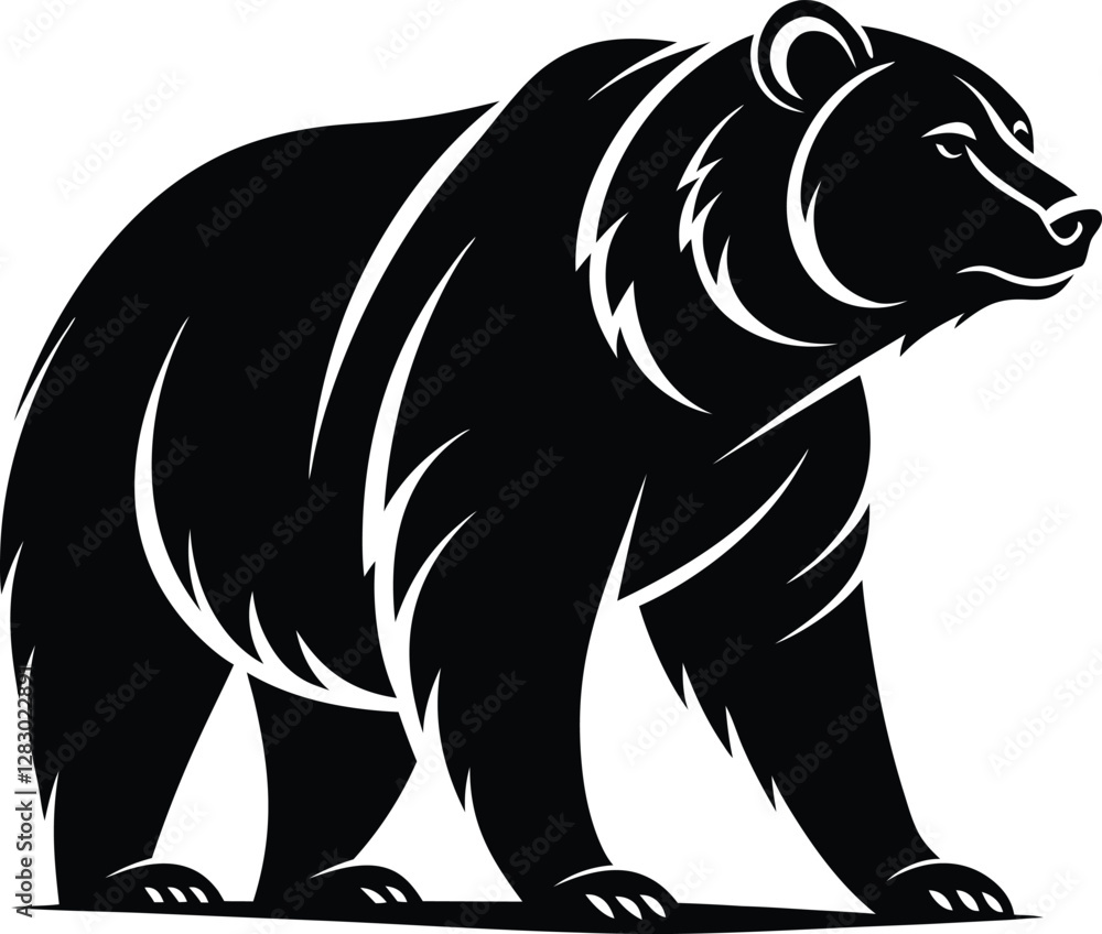 Obraz premium Bear Silhouette, Vector Design, Bear Icon