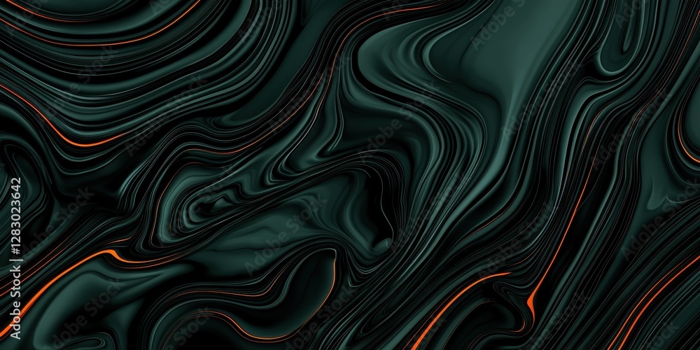 Fototapeta premium liquid patterns Mystical Ink Waves Merge Into Organic Shapes metallic hues result in a mesmerizing interplay.