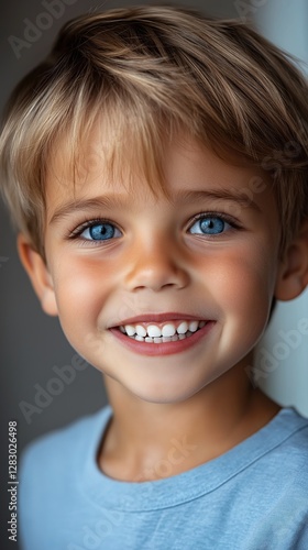 cute little boy with a toot...