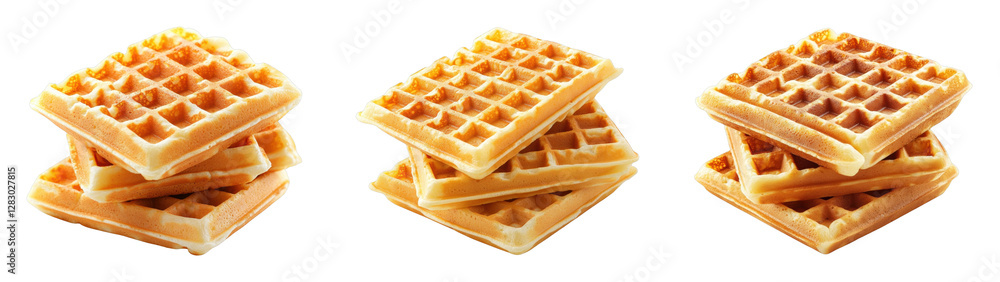 Stack of delicious golden waffles on a Transparent Background Stack of delicious golden waffles on a Transparent Background