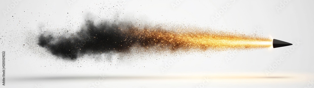 Obraz premium Abstract Dynamic Illustration of a Pencil with Motion Blur Effect