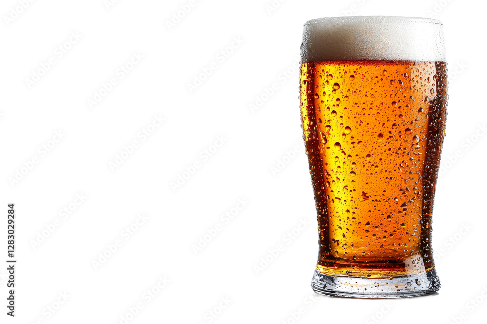 Refreshing glass of cold amber beer on a hot day Refreshing glass of cold amber beer on a hot day
