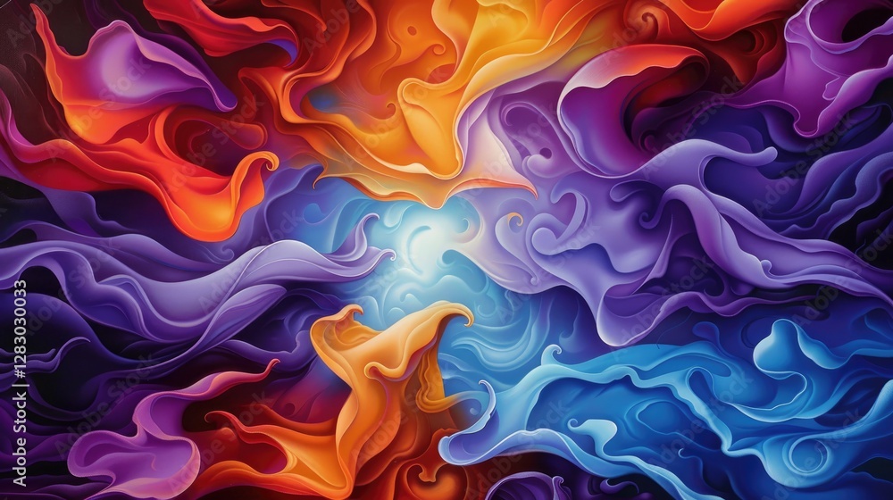 Colorful abstract swirls digital art vibrant background artistic design aesthetic composition Colorful abstract swirls digital art vibrant background artistic design aesthetic composition