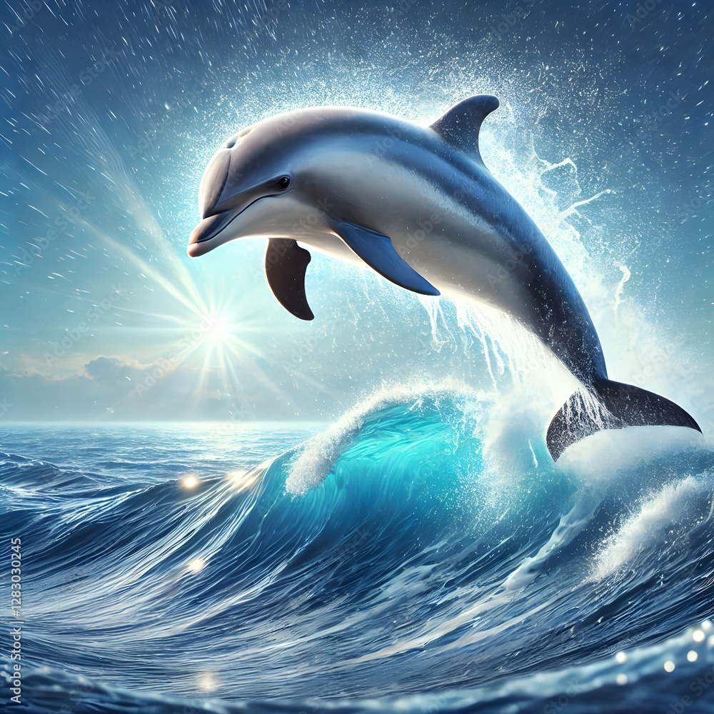Fototapeta premium dolphin jumping in water