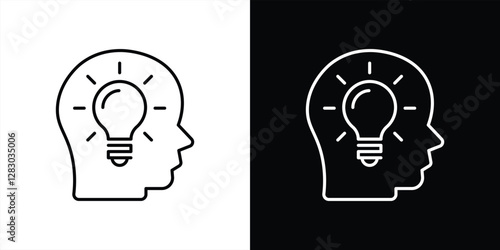 idea icon. contain solution, creative, thinking, inspiration, innovation, head lightbulb icon. vector illustration
