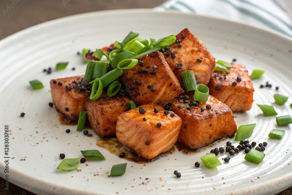Delicious grilled salmon bites