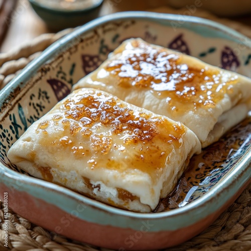 Cream Cheese Filled Roti with Caramelized Sugar Topping Delight