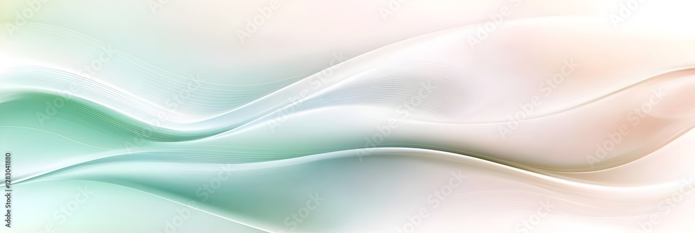 Obraz premium A wave of green and white color