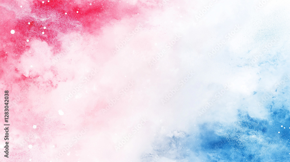 Obraz premium Abstract Watercolor Swirl: A captivating blend of vibrant hues, where red, white, and blue gracefully merge in a dreamy swirl.
