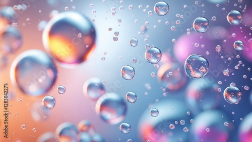 Wallpaper Mural Abstract blurred background with colorful bubbles representing summer freshness ideal for soft drink design or mobile application backgrounds. Torontodigital.ca