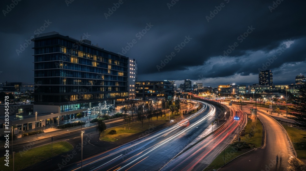 Dramatic lightning bolts illuminated the skies over Perth's city center. Dramatic lightning bolts illuminated the skies over Perth's city center.