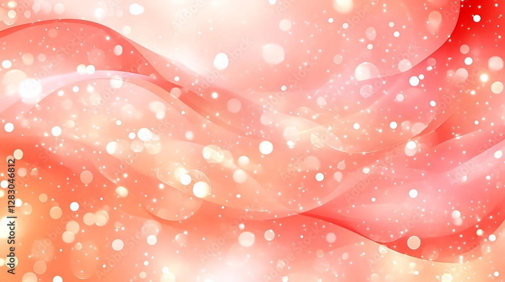 Abstract Coral Waves with Sparkling Lights Background Abstract Coral Waves with Sparkling Lights Background