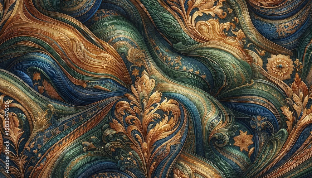Luxurious Ornate Swirl Pattern Baroque and Rococo Inspired Digital Art Luxurious Ornate Swirl Pattern Baroque and Rococo Inspired Digital Art