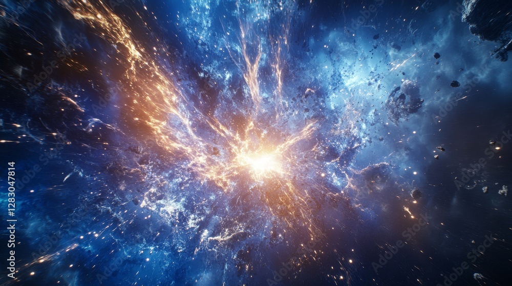 Storm with rapid flashes of light. Storm with rapid flashes of light.