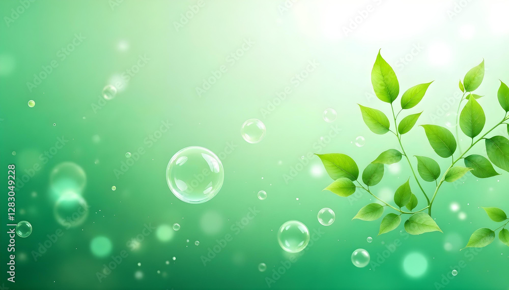 The bubbles leaf green sale beauty cosmetic background The bubbles leaf green sale beauty cosmetic background