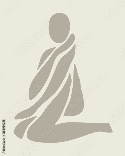 abstract silhouette of a human sitting politely