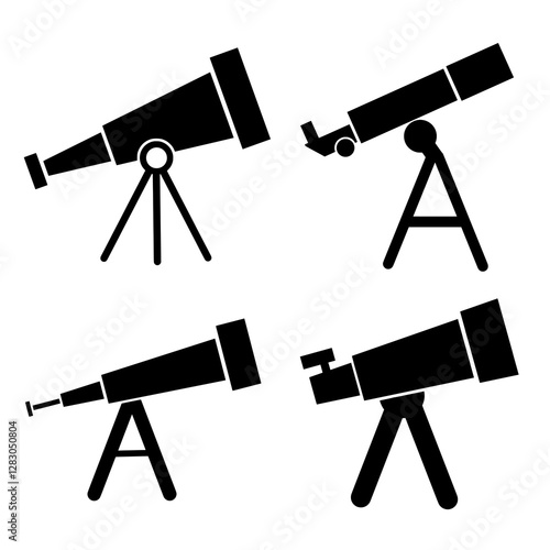 Telescope Icons – Vector Illustration
