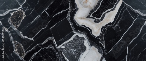 Luxurious black and white granite marble texture background for elegant interior design and modern flooring solutions high resolution image
