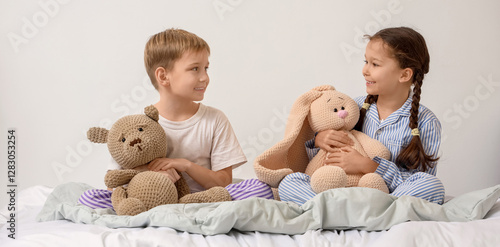 Cute little children with k...