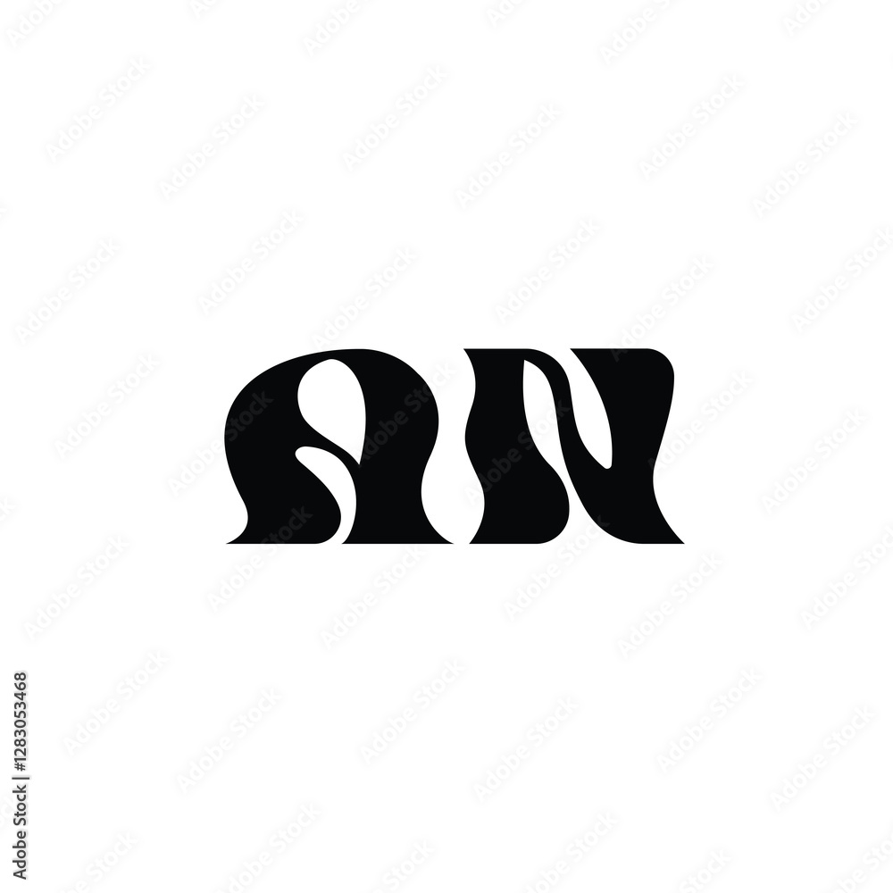 Obraz premium AN monogram logo design letter text name symbol monochrome logotype alphabet character simple logo