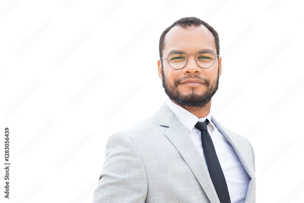 Positive confident businessman posing outside Positive confident businessman posing outside
