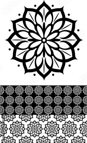 Contemporary and modern seamless Tibet mandala pattern, color can be changed. Great for fabric, textile, carpet, decor design3
