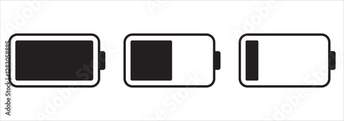 Battery icon. Battery level icon set.