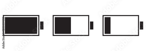 Battery icon. Battery level icon set.