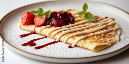 Wallpaper Mural Delicious Strawberry Shortcake Roti with Berry Compote Garnish Torontodigital.ca