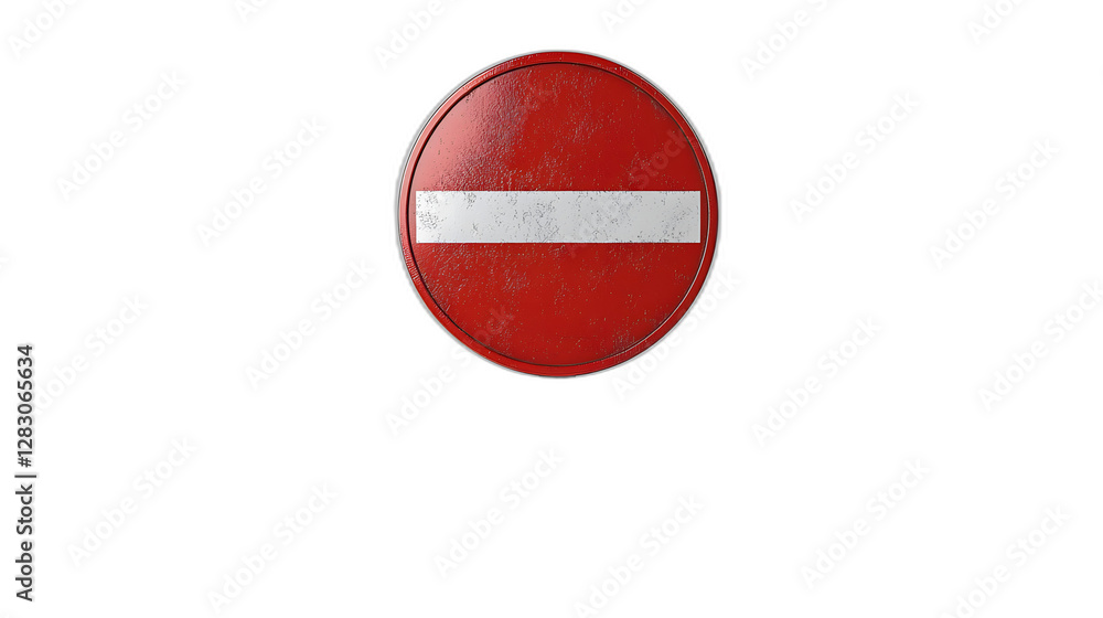 Naklejka premium High-quality 3D highway sign mockup, reflective surface, floating in a white background