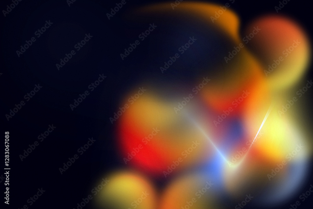 Abstract modern geometric circle gradient blurred colorful neon color flow trendy hologram on dark background effect graphic futuristic design for pattern banner web technology digital backdrop poster