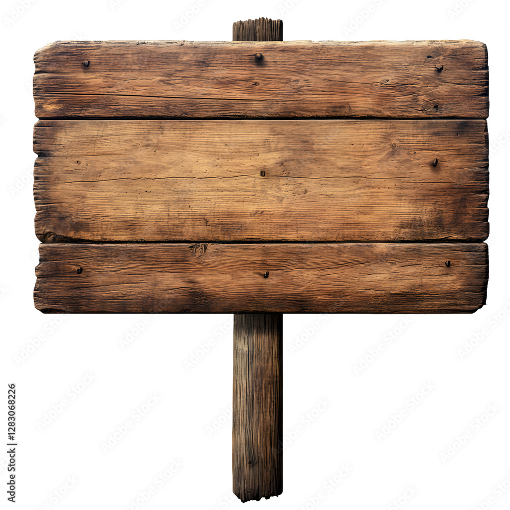 Wooden signpost, isolated on white background Wooden signpost, isolated on white background