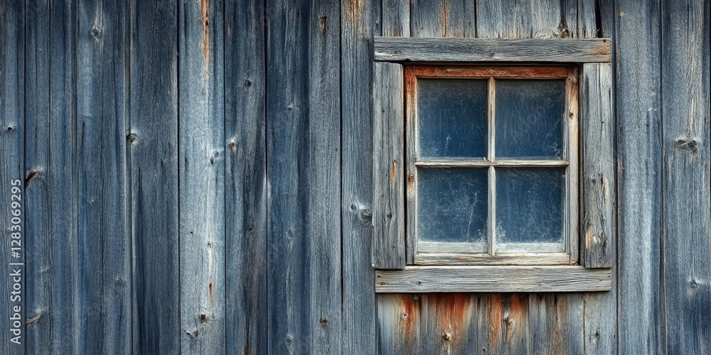 Weathered barn exterior featuring a rustic wooden window in muted gray tones with textured wood emphasizing age and decay in a charming rural setting Weathered barn exterior featuring a rustic wooden window in muted gray tones with textured wood emphasizing age and decay in a charming rural setting