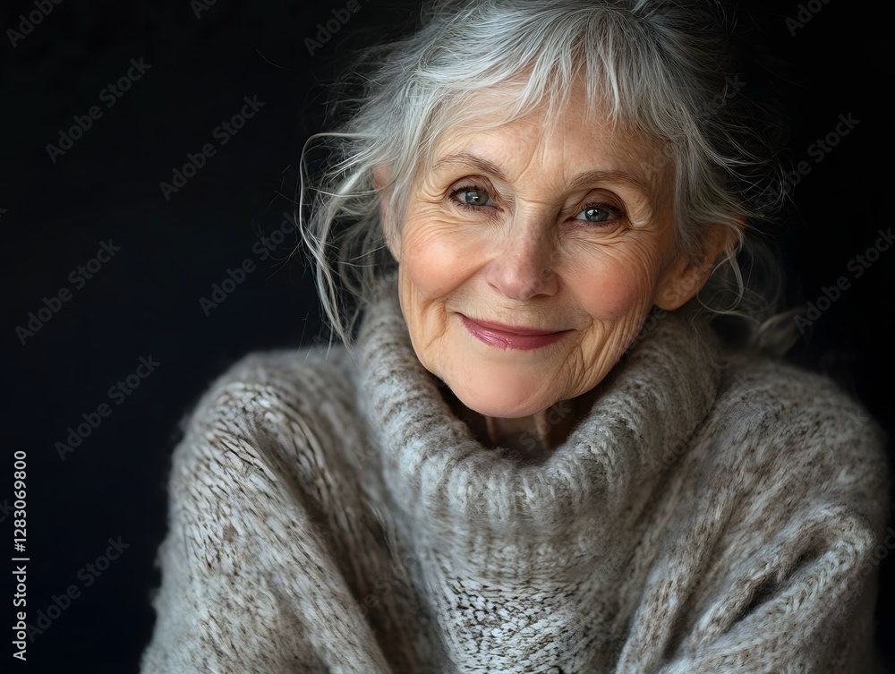 Portrait of a smiling older woman with gray hair Portrait of a smiling older woman with gray hair