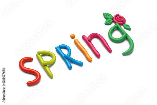 Word SPRING made of play do...