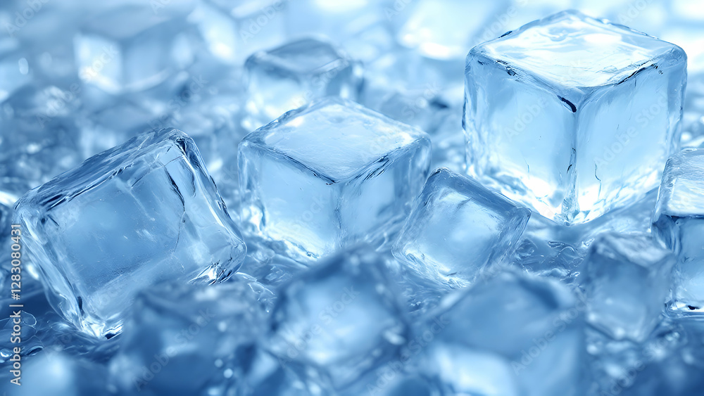 Ice cubes abstract blue background Ice cubes abstract blue background