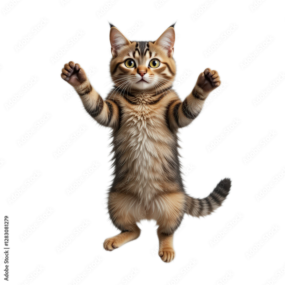 Jumping cat isolated on transparent background. Jumping cat isolated on transparent background.