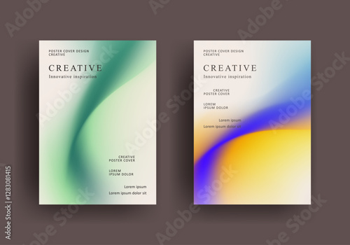 brochure poster template. retro vintage Covers Design. fluid gradient background design. retro front page design for Banner, Poster, Flyer, Invitation and Annual Report