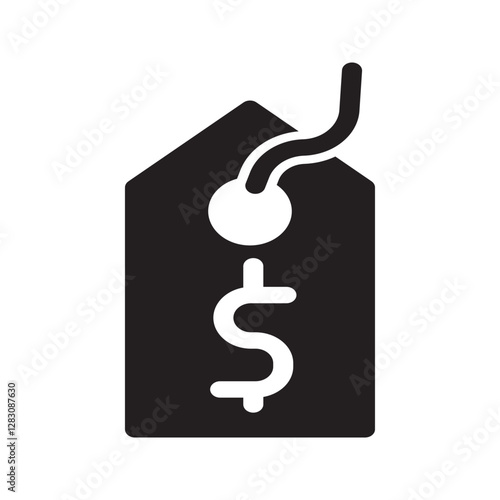 Solid price tag icon featuring a star symbol, suitable for featured or best-seller items.