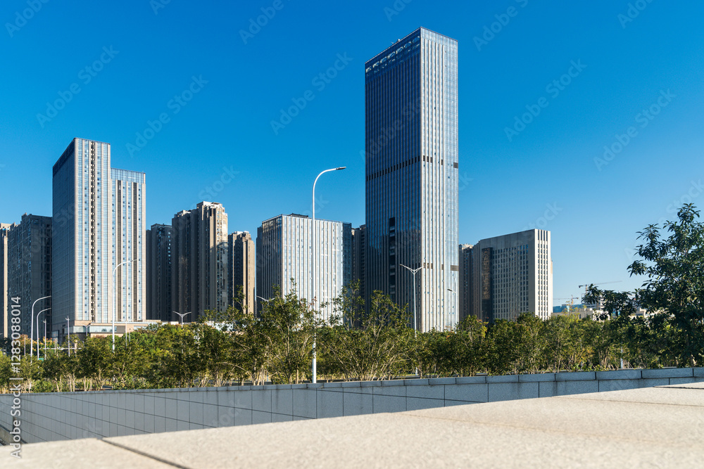 Daytime shot of the city skyline Daytime shot of the city skyline