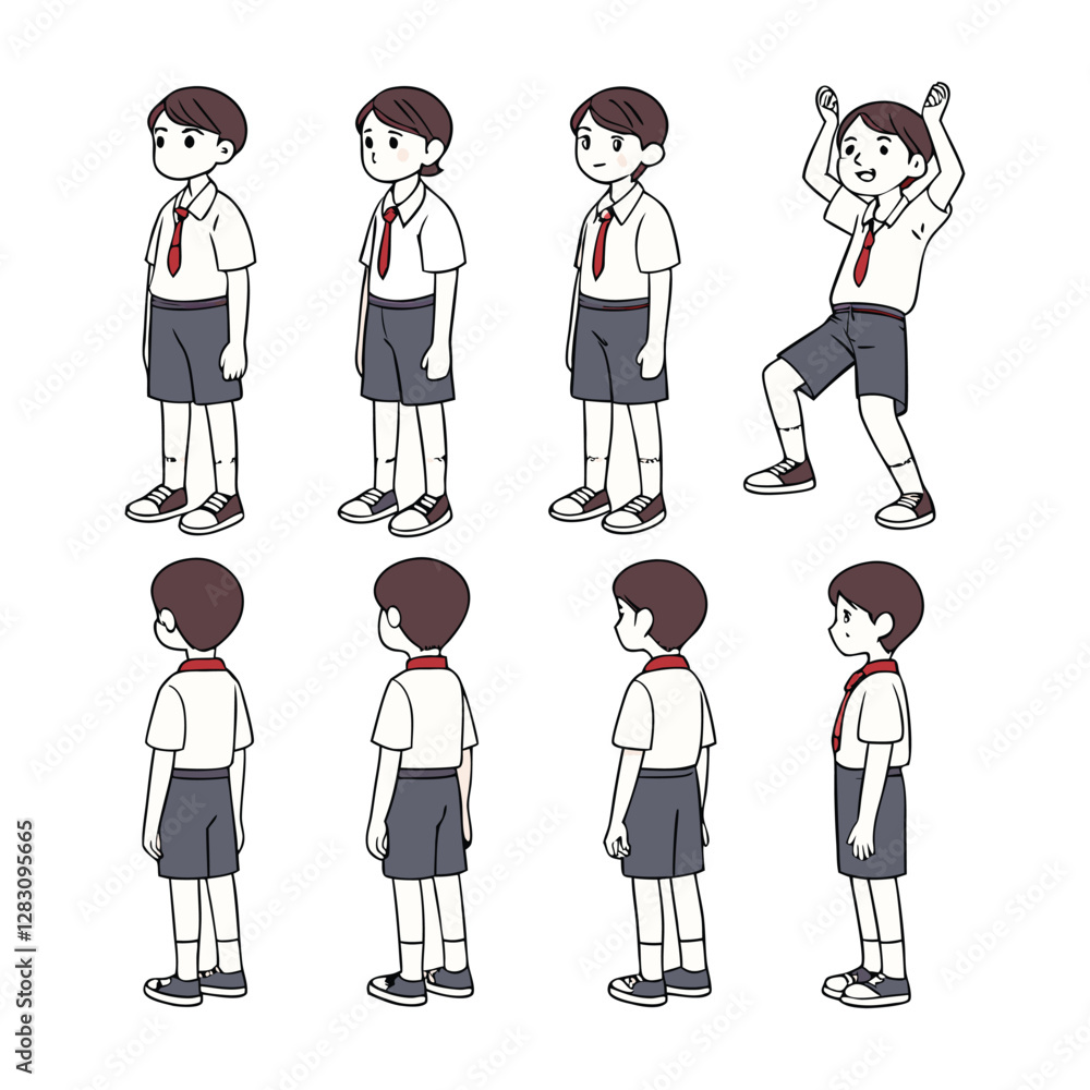 School boy character animation and vector design School boy character animation and vector design