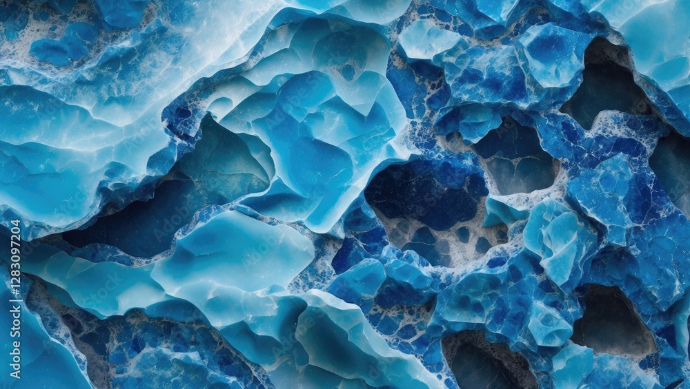 Obraz premium Aqua and blue marble texture background with smooth surface detailing intricate natural patterns and hues in elegant design.