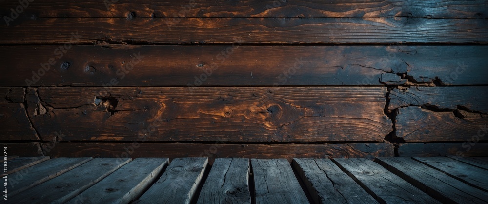 Dark brown retro wooden texture backdrop with cracks and aged details for dramatic designs and photography backgrounds. Dark brown retro wooden texture backdrop with cracks and aged details for dramatic designs and photography backgrounds.