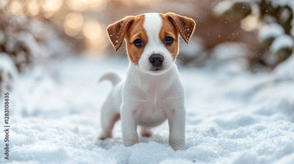 cute dog wagging its tail and running through the snow, playful puppy enjoying a joyful winter day, happy pet having fun outdoors in a beautiful park with fresh snow cute dog wagging its tail and running through the snow, playful puppy enjoying a joyful winter day, happy pet having fun outdoors in a beautiful park with fresh snow