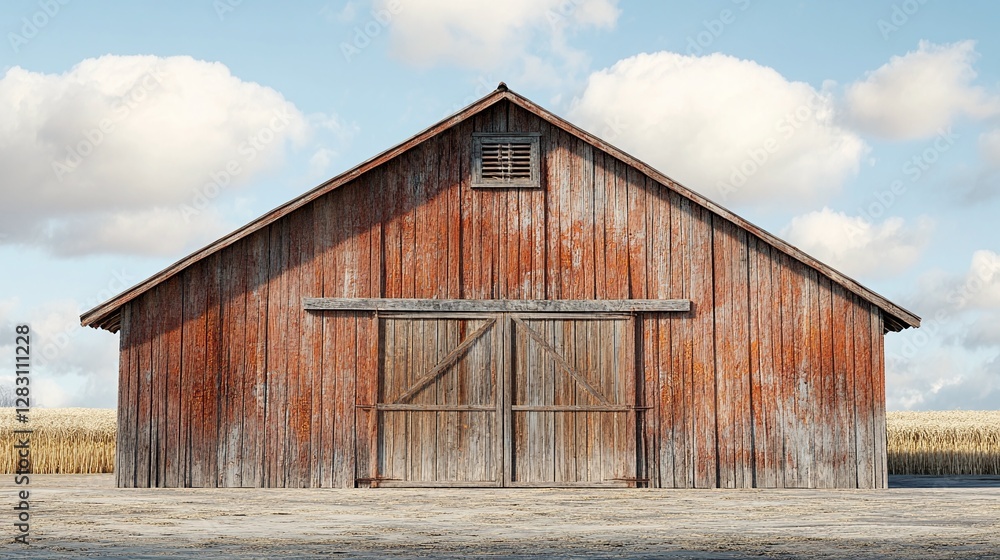 scenic old barn in a traditional countryside farm, wooden rustic structure used for harvest storage and farming, historic rural homestead with wheat seed and agricultural charm scenic old barn in a traditional countryside farm, wooden rustic structure used for harvest storage and farming, historic rural homestead with wheat seed and agricultural charm