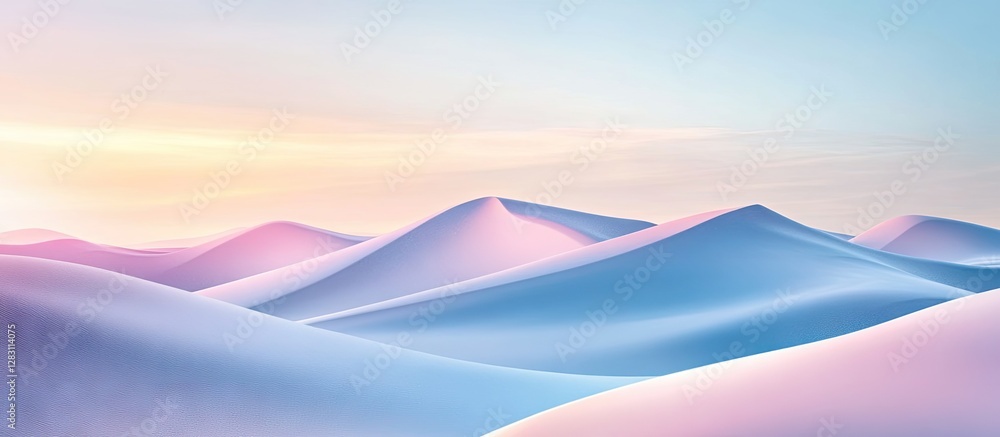 Serene pastel landscape of soft rolling hills in shades of blue and pink under a calming sky at dawn with gentle gradients and tranquility. Serene pastel landscape of soft rolling hills in shades of blue and pink under a calming sky at dawn with gentle gradients and tranquility.