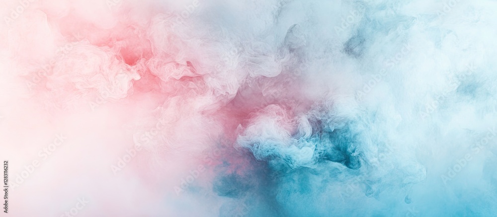 Fototapeta premium Abstract minimalist background with soft pink and blue hues blended in a calming soft blur effect creating a serene and tranquil atmosphere