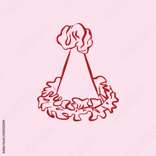 Hand drawn birthday hat vector, birthday girl element, bithday girl hat vector