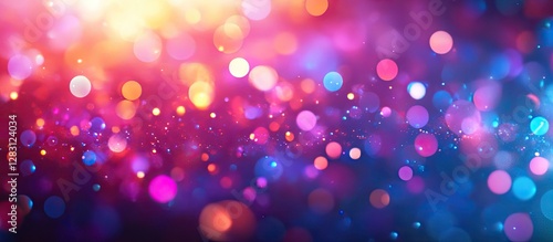 Colorful bokeh lights of pink purple and blue hues creating a dreamy vibrant background with shimmer and soft glow effect throughout the image
